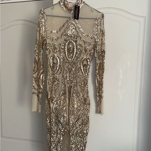Sequin mesh dress in gold. 
Brand new. 

Price is firm